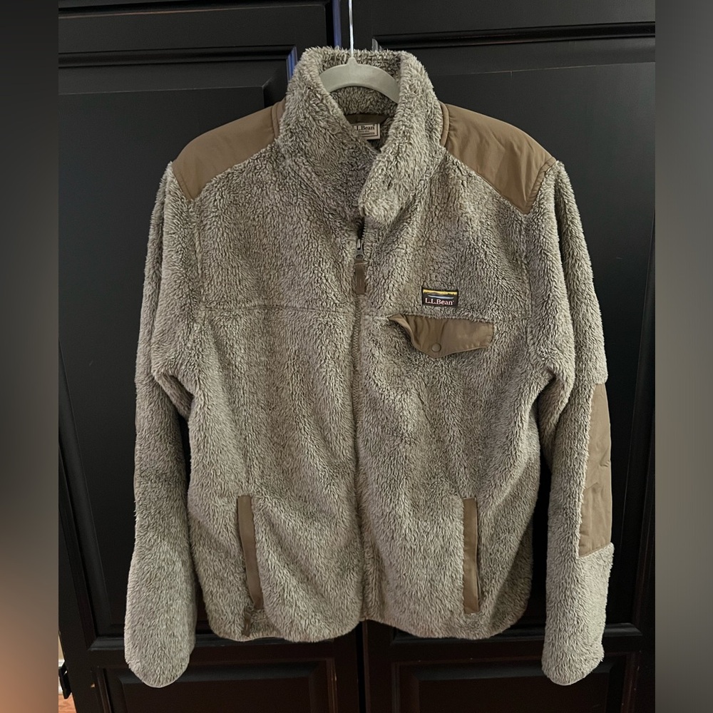 Men’s LL. Bean High Pile Fleece Full Zip Jacket Size L